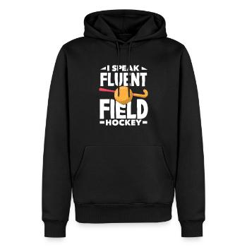 Ich Spreche Fließend Feldhockey Spieler - Männer Premium Bio Hoodie - Schwarz - Vorne - Nico (187cm)