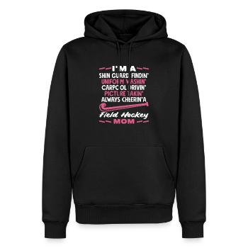 Joueur de hockey sur gazon Mom Pride - Sweat à capuche Premium bio Homme - noir - Devant - Nico (187cm)