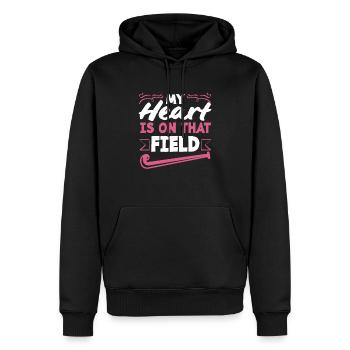 Mon cœur bat pour les joueurs de hockey sur gazon - Sweat à capuche Premium bio Homme - noir - Devant - Nico (187cm)