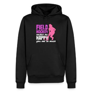 Feldhockey Spieler Macht Mich Glücklich - Männer Premium Bio Hoodie - Schwarz - Vorne - Nico (187cm)