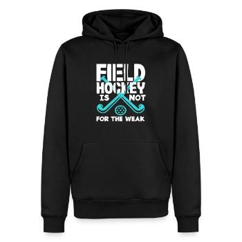 Feldhockeyspieler Nicht Für Schwache - Männer Premium Bio Hoodie - Schwarz - Vorne - Nico (187cm)