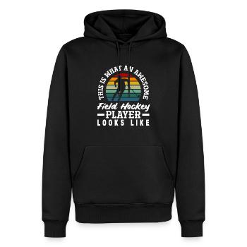 So Sieht Ein Toller Feldhockeyspieler Aus - Männer Premium Bio Hoodie - Schwarz - Vorne - Nico (187cm)