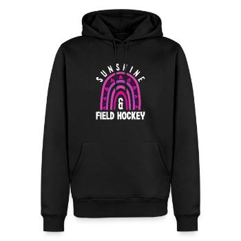 Sonnenschein Und Feldhockey Spieler - Männer Premium Bio Hoodie - Schwarz - Vorne - Nico (187cm)