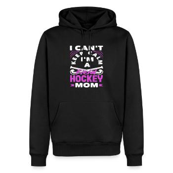 Je suis une maman joueuse de hockey sur gazon - Sweat à capuche Premium bio Homme - noir - Devant - Nico (187cm)