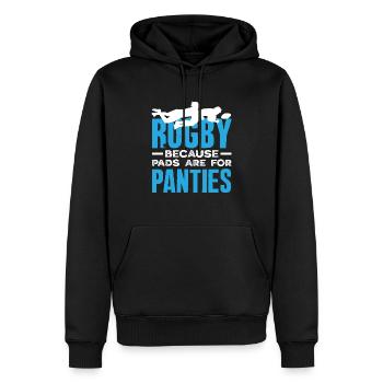 Rugbyspieler Weil Pads Für Panties Sind - Männer Premium Bio Hoodie - Schwarz - Vorne - Nico (187cm)