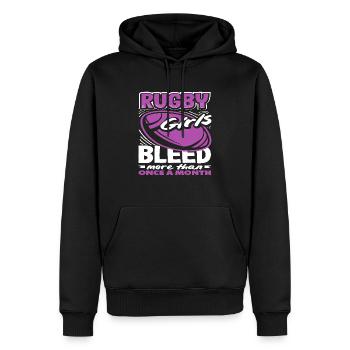 Rugby Spielerinnen Mädchen Power Mehr Als Einmal - Männer Premium Bio Hoodie - Schwarz - Vorne - Nico (187cm)