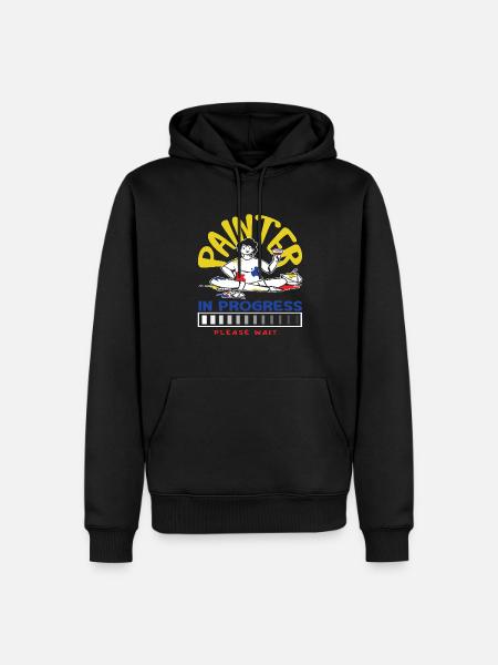 Painter In Progress Please Wait - Men’s Premium Organic Hoodie - black