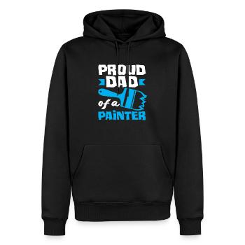 Fier papa d’un peintre parfait - Sweat à capuche Premium bio Homme - noir - Devant - Nico (187cm)