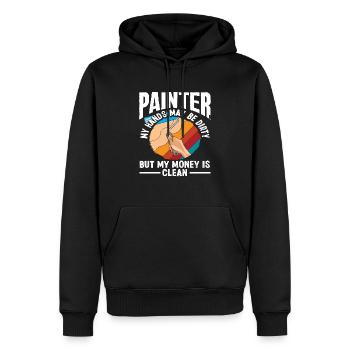 Maler Hände Schmutzig Geld Sauber Witz - Männer Premium Bio Hoodie - Schwarz - Vorne - Nico (187cm)