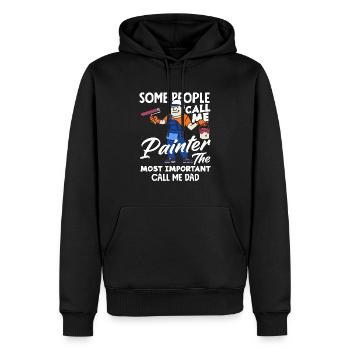 Maler Papa Der Wichtigste - Männer Premium Bio Hoodie - Schwarz - Vorne - Nico (187cm)