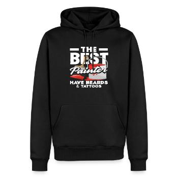Die Besten Maler Haben Bärte Und Tattoos - Männer Premium Bio Hoodie - Schwarz - Vorne - Nico (187cm)