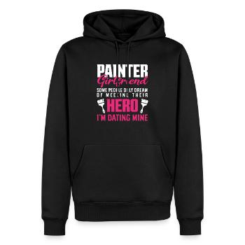 Painter Girlfriend Hero Dream Partner - Men’s Premium Organic Hoodie - black - Front - Nico (187cm)