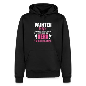Painter Wife Hero Dream Partner - Men’s Premium Organic Hoodie - black - Front - Nico (187cm)