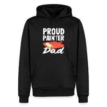Fier papa peintre - Sweat à capuche Premium bio Homme - noir - Devant - Nico (187cm)