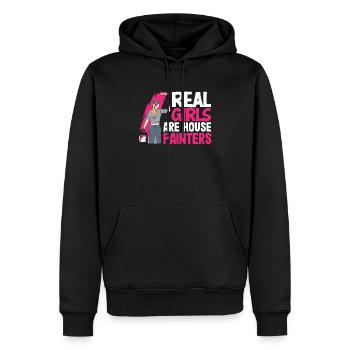 Les vraies filles sont des peintres en bâtiment - Sweat à capuche Premium bio Homme - noir - Devant - Nico (187cm)