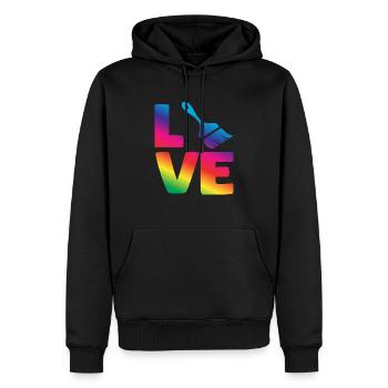 Liebe Zum Maler: Farbenfrohes Motiv - Männer Premium Bio Hoodie - Schwarz - Vorne - Nico (187cm)