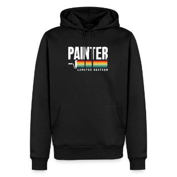 Maler Limited Edition Retro Design - Männer Premium Bio Hoodie - Schwarz - Vorne - Nico (187cm)
