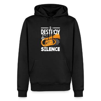 Tubiste I Destroy The Silence - Sweat à capuche Premium bio Homme - noir - Devant - Nico (187cm)