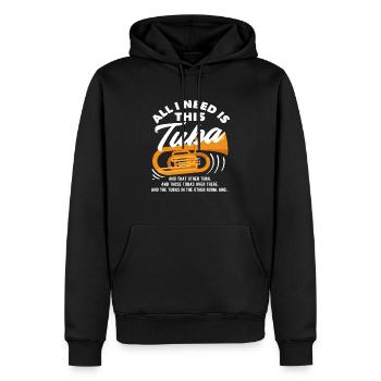 Tuba Spieler Alles Was Ich Brauche - Männer Premium Bio Hoodie - Schwarz - Vorne - Nico (187cm)