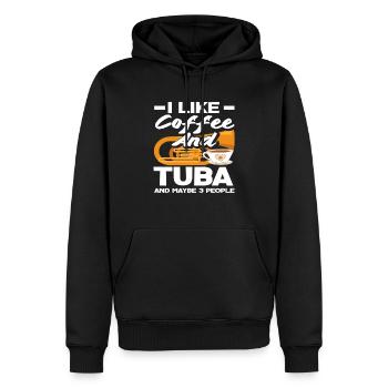 Tuba Player Café Et Tuba Fan - Sweat à capuche Premium bio Homme - noir - Devant - Nico (187cm)