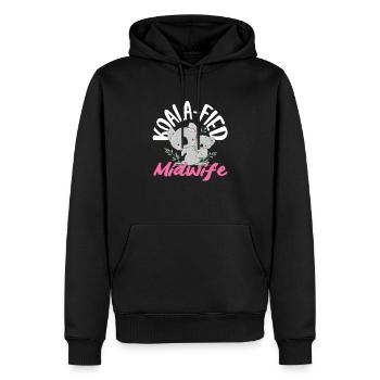 Sage-femme Koala-fié Design mignon - Sweat à capuche Premium bio Homme - noir - Devant - Nico (187cm)