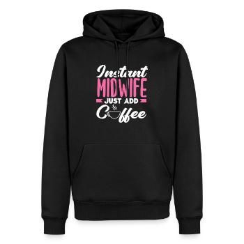 Café instantané de sage-femme facile à ajouter - Sweat à capuche Premium bio Homme - noir - Devant - Nico (187cm)
