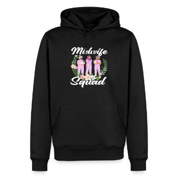 Escouade de sages-femmes Floral Motif Soin - Sweat à capuche Premium bio Homme - noir - Devant - Nico (187cm)