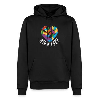 Sage-femme Cœur Mains Diversité Sage-femme - Sweat à capuche Premium bio Homme - noir - Devant - Nico (187cm)