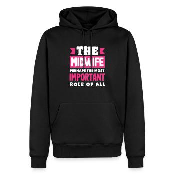 The midwife perhaps the most important role - Men’s Premium Organic Hoodie - black - Front - Nico (187cm)