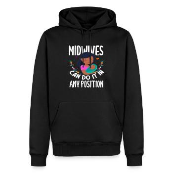 Hebammen Können Es In Jeder Position - Männer Premium Bio Hoodie - Schwarz - Vorne - Nico (187cm)