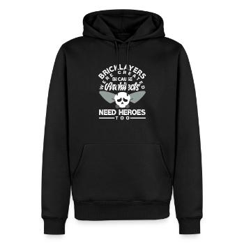 Maçons : parce que les architectes ont aussi besoin de héros - Sweat à capuche Premium bio Homme - noir - Devant - Nico (187cm)