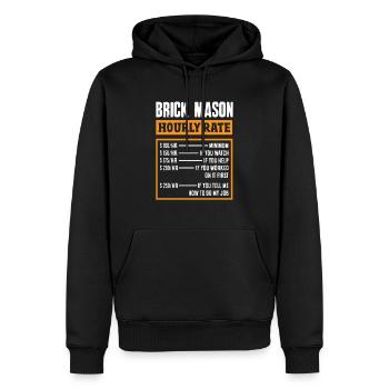 Maçon Maçon Maçon Taux horaire Humour - Sweat à capuche Premium bio Homme - noir - Devant - Nico (187cm)