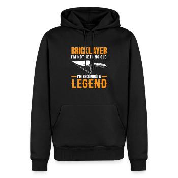 Maçon : Je ne vieillis pas, je vais devenir une légende - Sweat à capuche Premium bio Homme - noir - Devant - Nico (187cm)