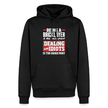 Être maçon est la partie la plus facile - Sweat à capuche Premium bio Homme - noir - Devant - Nico (187cm)