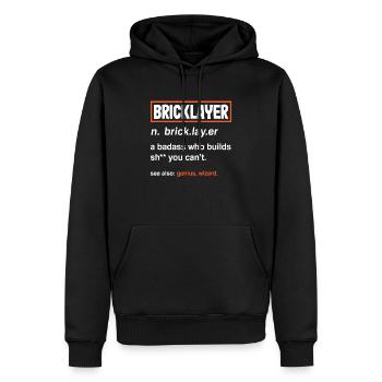 Maçon Définition Génie Sorcier Humour - Sweat à capuche Premium bio Homme - noir - Devant - Nico (187cm)