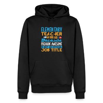 Grundschullehrer, Weil Er Verdammt Gut Ist - Männer Premium Bio Hoodie - Schwarz - Vorne - Nico (187cm)