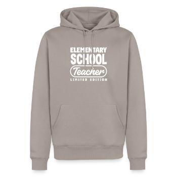 Enseignant du primaire Édition limitée - Sweat à capuche Premium bio Homme - taupe - Devant - Nico (187cm)