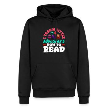 Grundschullehrer Ich Bringe Kleinen Monstern Bei, - Männer Premium Bio Hoodie - Schwarz - Vorne - Nico (187cm)