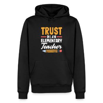 Elementary Teacher Trust Im An Elementary Teacher - Men’s Premium Organic Hoodie - black - Front - Nico (187cm)