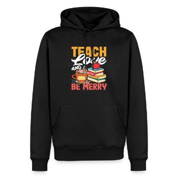 Grundschullehrerin Liebe Lehren Und Fröhlich Sein - Männer Premium Bio Hoodie - Schwarz - Vorne - Nico (187cm)