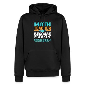 Cadeau de mathématiques pour professeur de mathématiques - Sweat à capuche Premium bio Homme - noir - Devant - Nico (187cm)