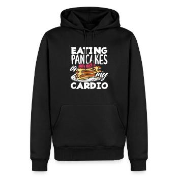 Pfannkuchen Essen Ist Mein Cardio - Männer Premium Bio Hoodie - Schwarz - Vorne - Nico (187cm)