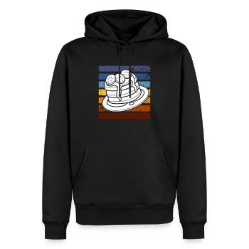 Crêpes rétro Petit-déjeuner Indulgence - Sweat à capuche Premium bio Homme - noir - Devant - Nico (187cm)
