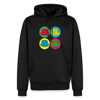 Des crêpes colorées Du plaisir pour les amateurs de petit-déjeuner - Sweat à capuche Premium bio Homme - noir - Devant - Nico (187cm)