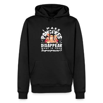 Je fais disparaître les crêpes - Sweat à capuche Premium bio Homme - noir - Devant - Nico (187cm)