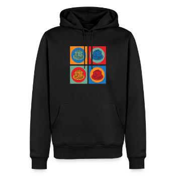 Crêpes colorées Art Breakfast Delight - Sweat à capuche Premium bio Homme - noir - Devant - Nico (187cm)
