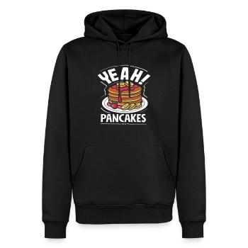 Crêpes aux bananes et fraises - Sweat à capuche Premium bio Homme - noir - Devant - Nico (187cm)
