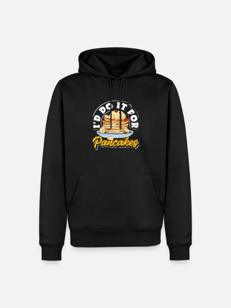 Pannenkoeken Ik zou alles doen voor pannenkoeken - Mannen Premium Bio hoodie - zwart