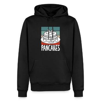 Crêpes Plaisir du petit-déjeuner rétro - Sweat à capuche Premium bio Homme - noir - Devant - Nico (187cm)