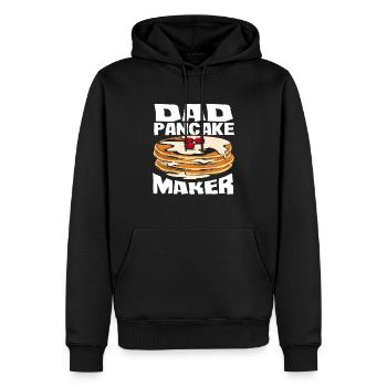Crêpes Papa Crêperie - Sweat à capuche Premium bio Homme - noir - Devant - Nico (187cm)
